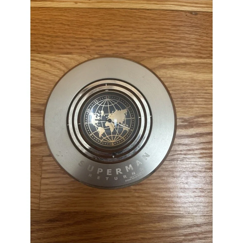 Superman Returns Rotating Desk Clock Warner Bros Promotional Prop Collectible
